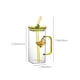 thumbnail image 3 of Vaso de Vidrio con Asa, Taza de Pajita de Doble Pared, Taza para Beber Estilosa, Juego de Cristalería Elegante con Pajita, Capacidad de 350ml para Bebidas Frías, 3 of 9
