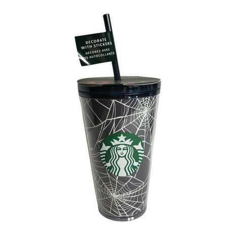 2021 Starbucks Halloween Spider Webs Glow In the Dark Tumbler 16 Oz