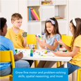 thumbnail image 3 of PLUS PLUS 240 Piece Interlocking Building Blocks for Kids, Open Ended Connecting Toys, STEM Bin Classroom Mini Manipulatives - Neon Mix Play Tube, 3 of 5