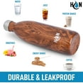 thumbnail image 4 of Hydration Nation Stainless Steel Water Bottle Double Wall Insulated - Wood Grain 34oz, 4 of 6