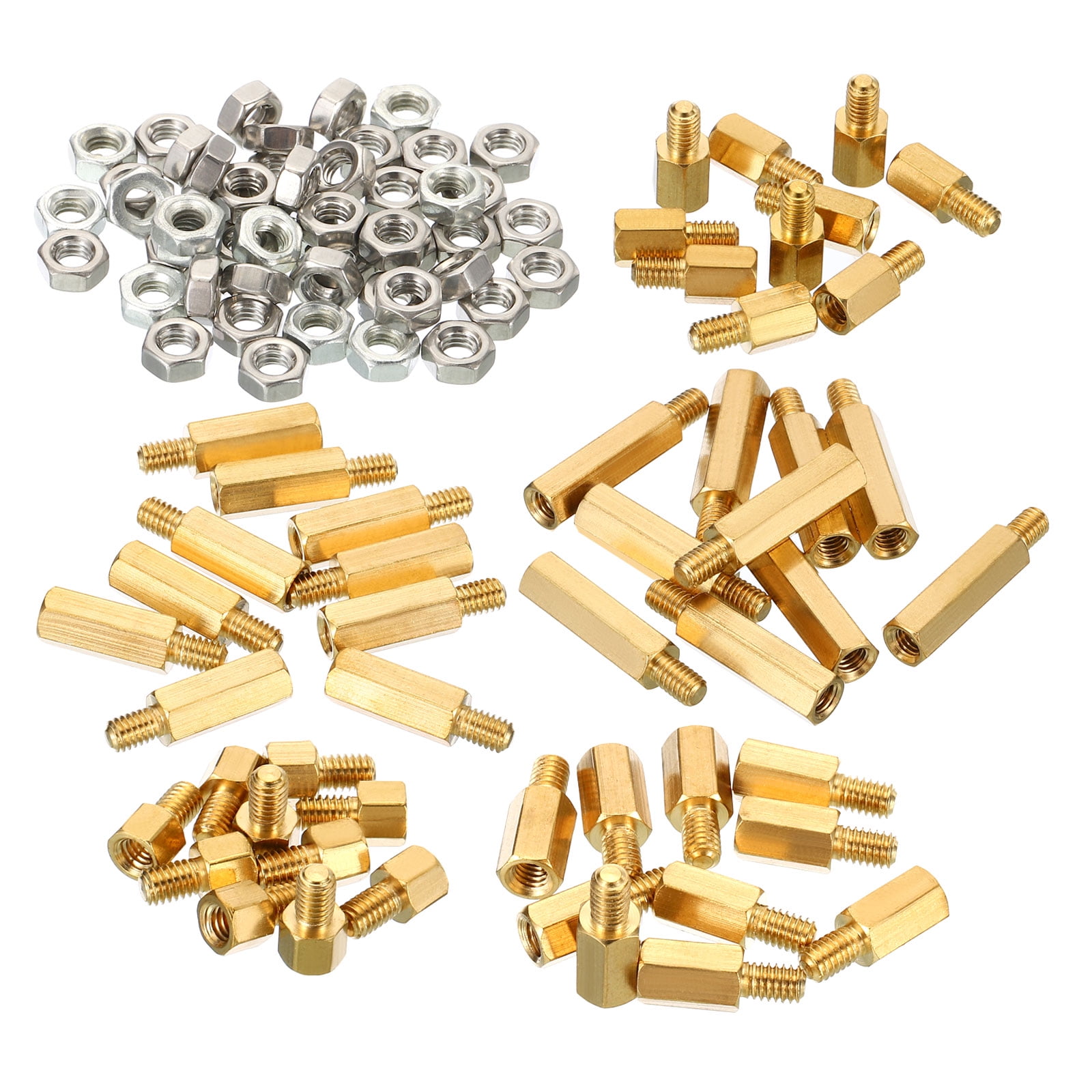 Uxcell M4 Standoff Screws Brass Hex PCB Standoffs Nuts Assortment Kit