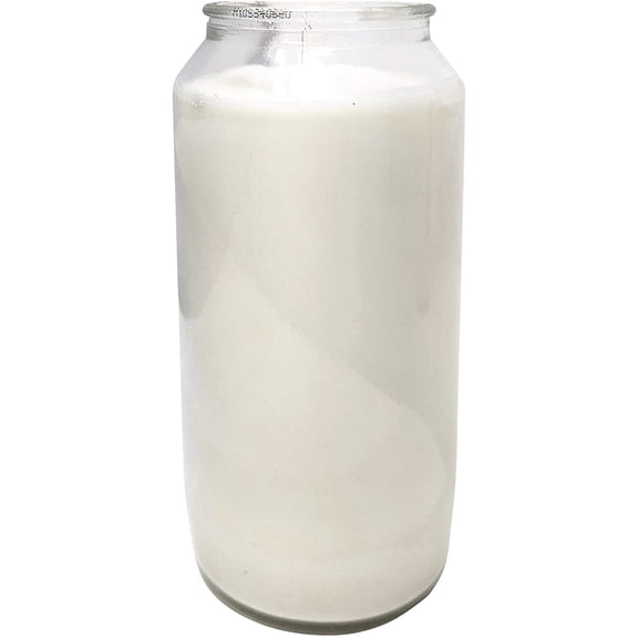 Hyoola 6" Tall White Prayer Candles, 7 Day Long Burning Memorial, Religious Vigil Candle in Glass Jar, 1-Pack