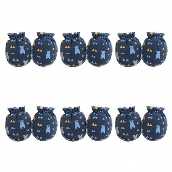 TELOLY 6 Pairs Baby Mittens,Cotton Newborn Mittens,No Scratch Baby Mittens 0-6 Months,Style1