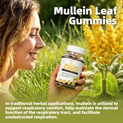 Mullein Gummies, Mullein Leaf Dietary Supplement for Respiratory System, Immune & Digestive Support, Immune, 60 Gummies(2 Pack)