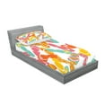 thumbnail image 2 of Ambesonne Colorful Fitted Sheet & Pillow Sham Set, Summer Holiday Sandals, Twin, Multicolor, 2 of 2