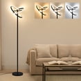 thumbnail image 1 of Modern Rotating Floor Lamp With Remote , Dimmable Black LED Color-Changing Ambient Lighting, Suitable For Bedroom And Living Room, Multi-Shape Designs (Heart, Etc.), 48W LED Floor Lamp, 1 of 8