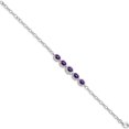 thumbnail image 2 of Sterling Silver Rhod-Plat Amethyst Bracelet (8 X 8.8) Made In Thailand qg5058-8, 2 of 5