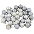 thumbnail image 4 of 28-Piece Silver and Gray Collection Glass Ball Christmas Ornament Set 1" (38.1mm), 4 of 9