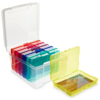 GetUSCart- novelinks Transparent 4 x 6 Photo Storage Boxes - 16 Inner  Photo Organizer Cases Photo Keeper Picture Storage Containers Box for  Photos (Warm-Colored)