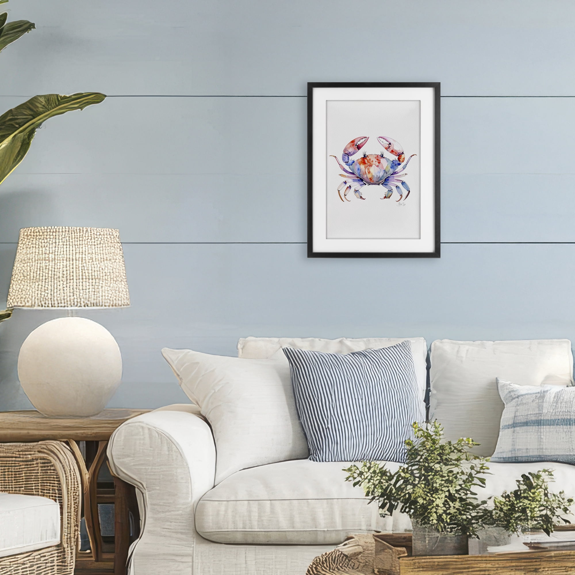 Stupell Industries Tide Dancer Crab Black Framed Print Under Glass, design by Shelly Craig