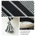 thumbnail image 5 of Fennco Styles Diamond Woven Cotton Decorative Throw Pillow Cover & Insert with Tassel 18" W x 18" L - Black Square Cushion for Home, Couch, Bedroom, Living Room and Office Décor, 5 of 8