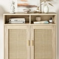 thumbnail image 5 of EcoSummer Rattan Sideboard Buffet Cabinet with 2 Doors & Shelves, Modern Accent Console Table for Dining Room, Kitchen, Living Room & Entryway, Large Storage Cabinet, 5 of 9