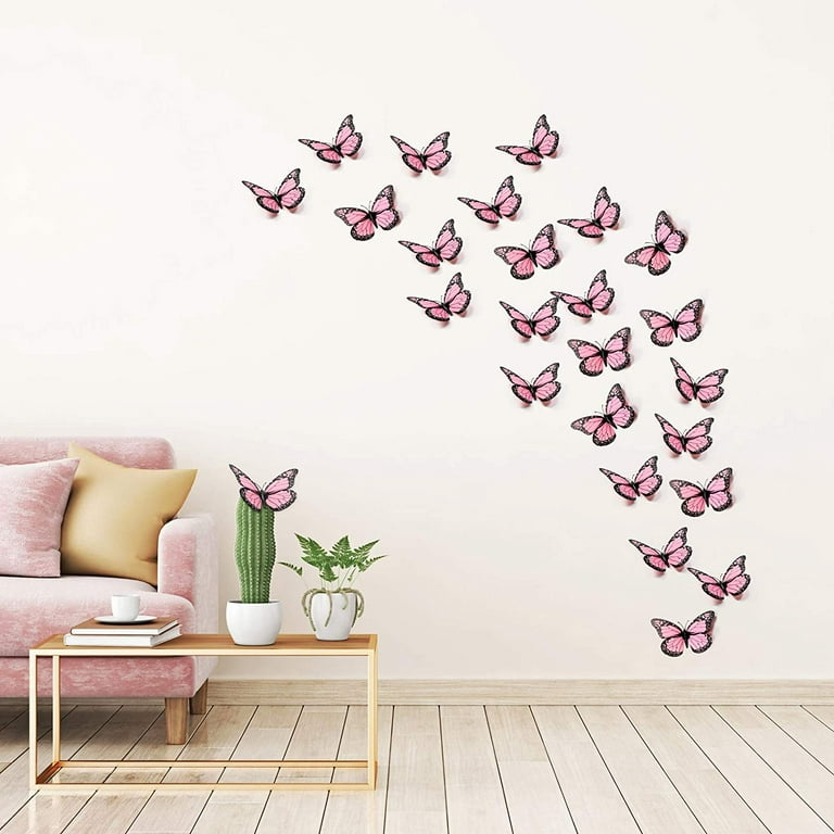 10pcs 3D Monarch Butterfly Sticker Fake Butterflies for Crafts Artificial  Butterfly Wall Decor for Home Bedroom