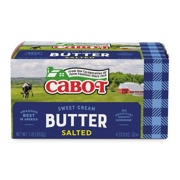 Cabot Salted Butter Quarters 1 Lb Walmart Com Walmart Com