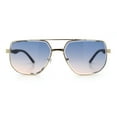 thumbnail image 4 of Mens Luxury Mobster Beveled Edge Lens Metal Rim Fashion Sunglasses Gold - Blue Pink, 4 of 7