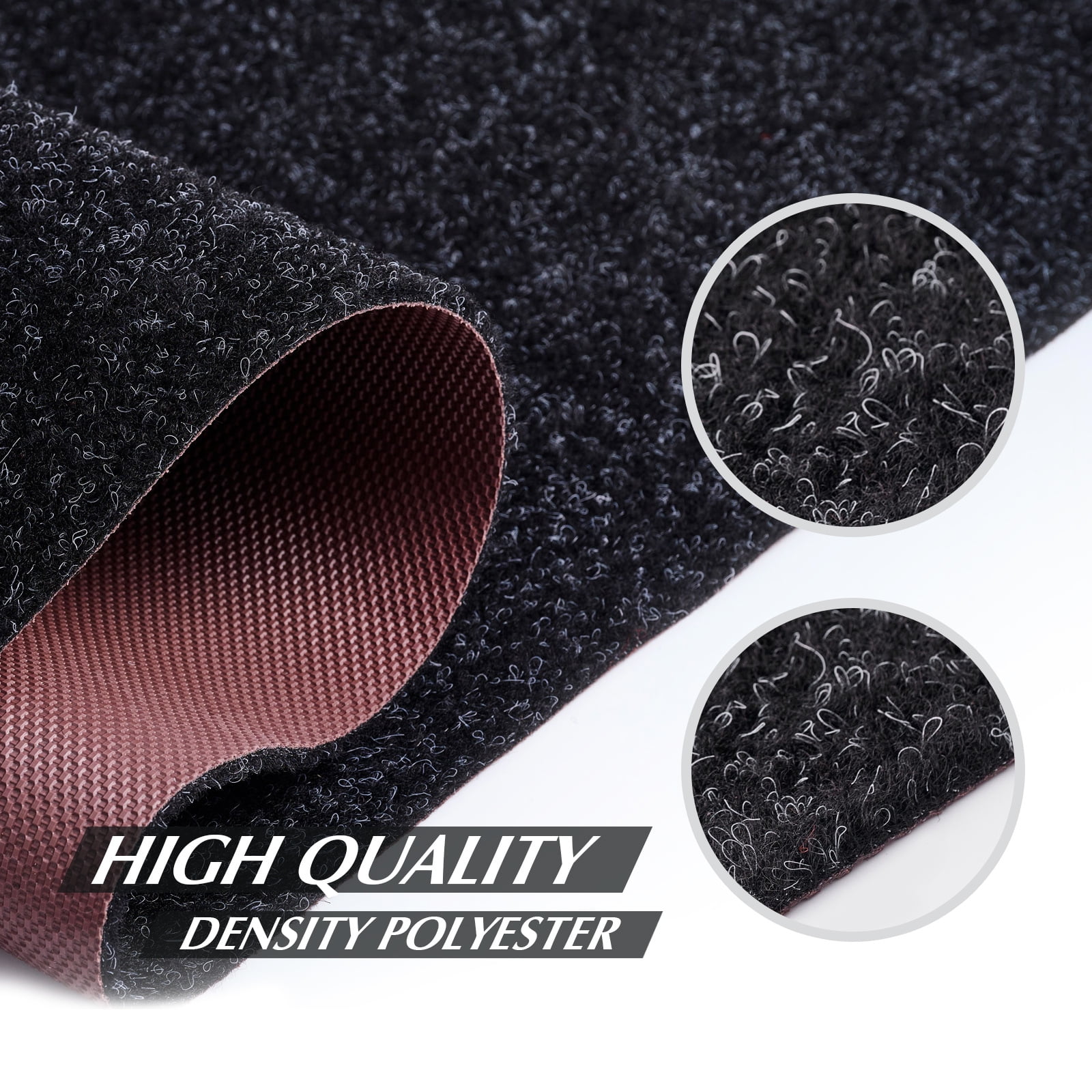 Morefany Indoor Runner Rug 2ft x 6ft Waterproof Non-Slip Stain-Resistant Flame Retardant Black