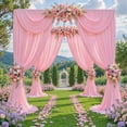 thumbnail image 2 of Paneles de cortina de telón de fondo rosa de 10 x 12 pies para fiestas, cortina de fotos de poliéster sin arrugas, telón de fondo de boda para decoración de fiestas, fondo para fotografía, 2 of 4