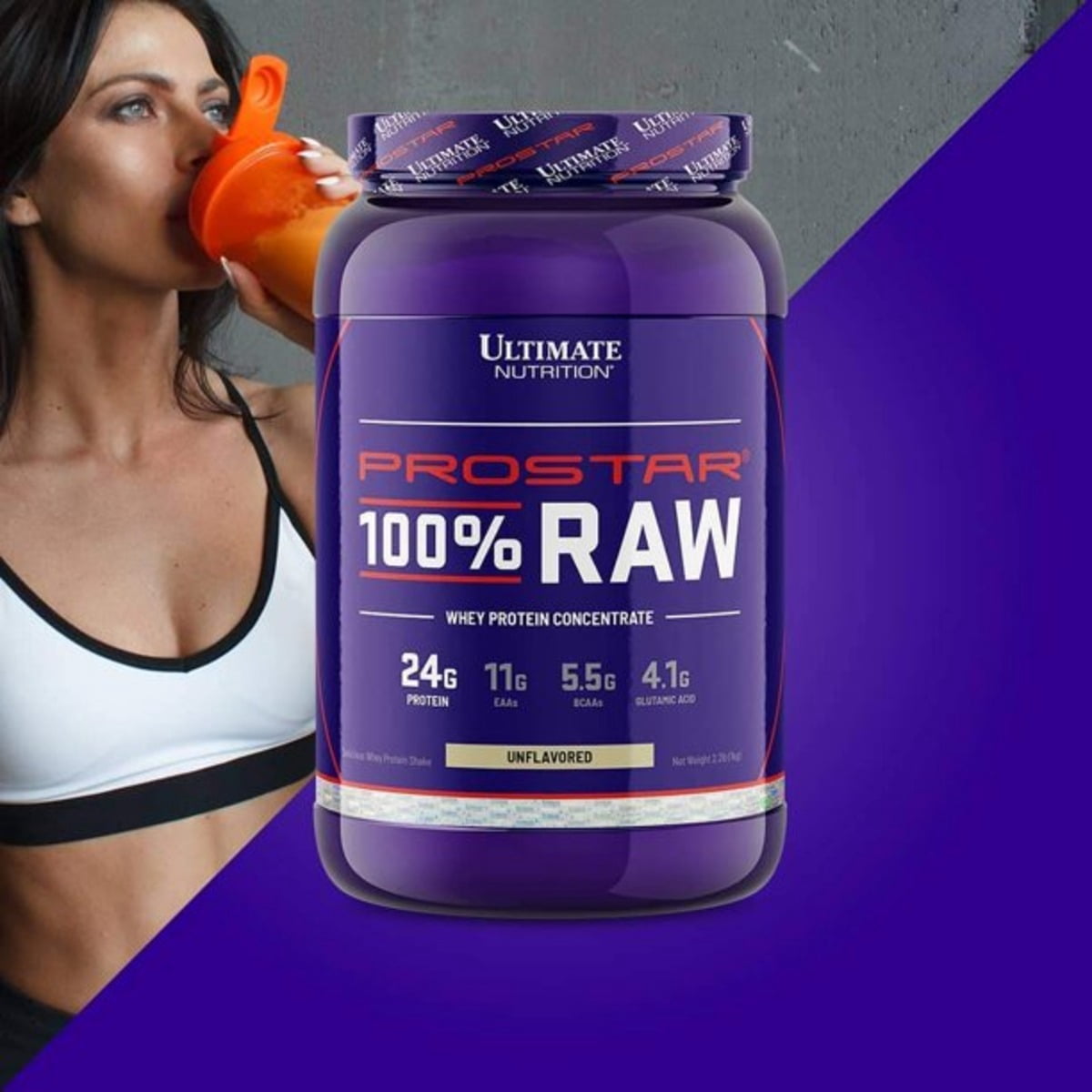 Ultimate Nutrition RAW Whey Protein Concentrate Powder– 2.2lb