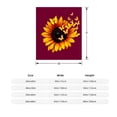 thumbnail image 3 of Durable Soft Flannel Blanket - Cozy Floral Design with Sunflowers & Butterflies Perfect for Sofa Travel Bed and Chair, 3 of 5