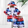 thumbnail image 2 of JUMEYU Boy Clothes Summer Boy's 2 Piece Outfits Summer Hawaiian Vacation Beach Button Down Shirt and Shorts Going Out Sets Size 6-7 (Blue,6-7 Years), 2 of 9