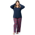 thumbnail image 2 of Fruit of the Loom Women's Beyond Soft Long Sleeve Waffle Top and Flannel Bottom Pajama Set, Sizes S-4X, 2 of 10
