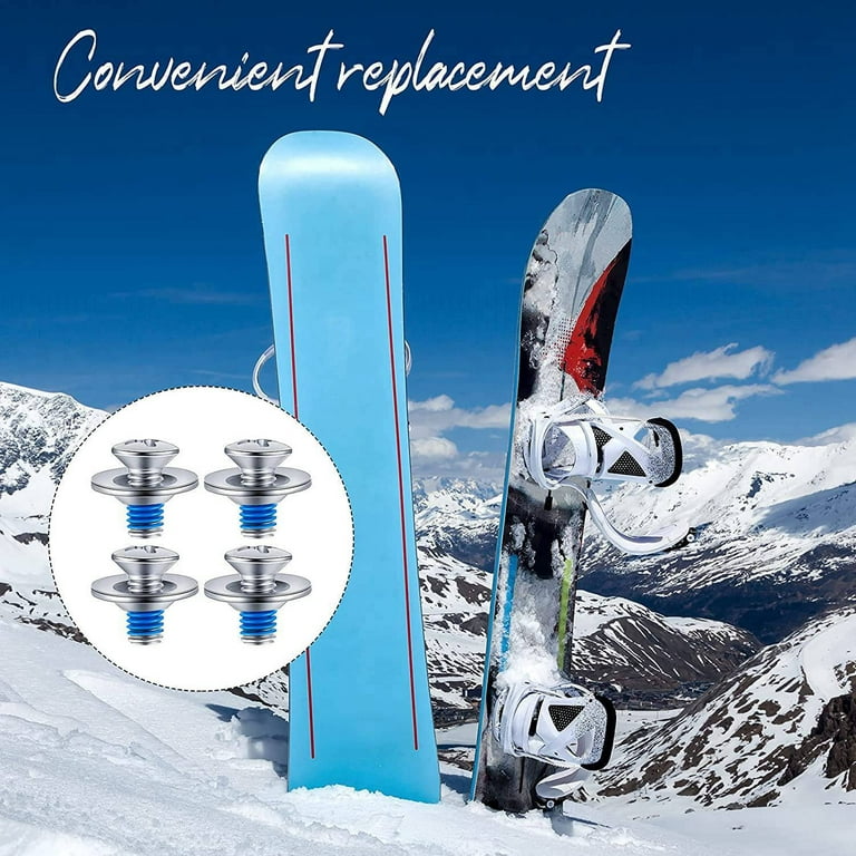 Snowboard Binding Screw Set Include 16 Pieces Snowboard Mounting Screws and 16 Pieces Snowboarding Screw, Blue