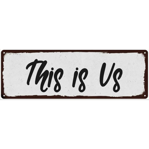This is Us Black on White Shabby Chic Metal Sign 8x24 Room Decor 108240049030