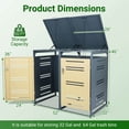 thumbnail image 3 of Costway 44 CU.FT Outdoor Metal Garbage Bin Storage Shed with Gas Strut & Shock Absorber Gray & Yellow, 3 of 10