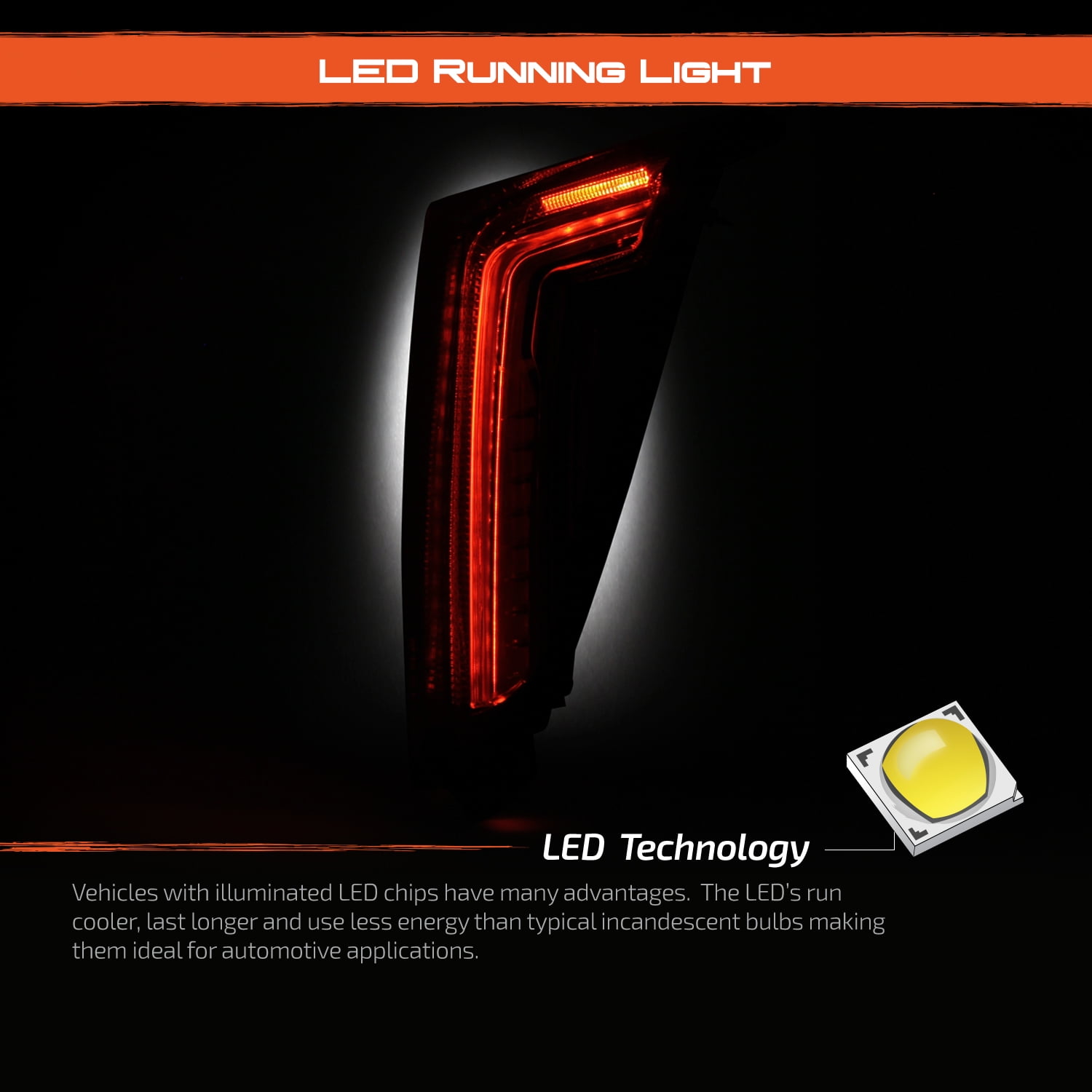 AKKON - Fits 2013-2017 Cadillac XTS 4-Door LED Bar Black Tail Lights Brake Lamp Pair Driver Left + Passenger Right Replacement