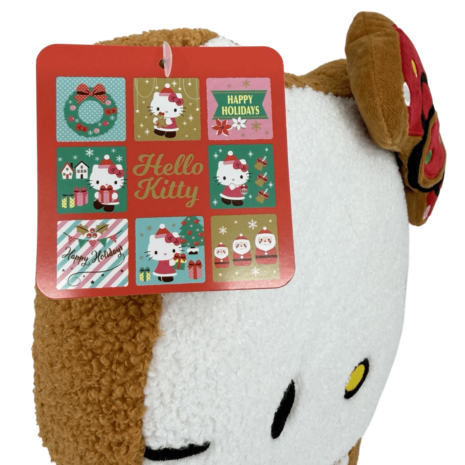 Hello Kitty 2025 Gingerbread Sherpa Plush Pillow, 15" Holiday Edition
