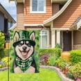 thumbnail image 2 of St Patricks Day Husky Garden Flags for Outside 12x18 Inch Double Sided, Pet Me I''m Irish Small Yard Decoration Farmhouse Holiday Outdoor(14128), 2 of 5
