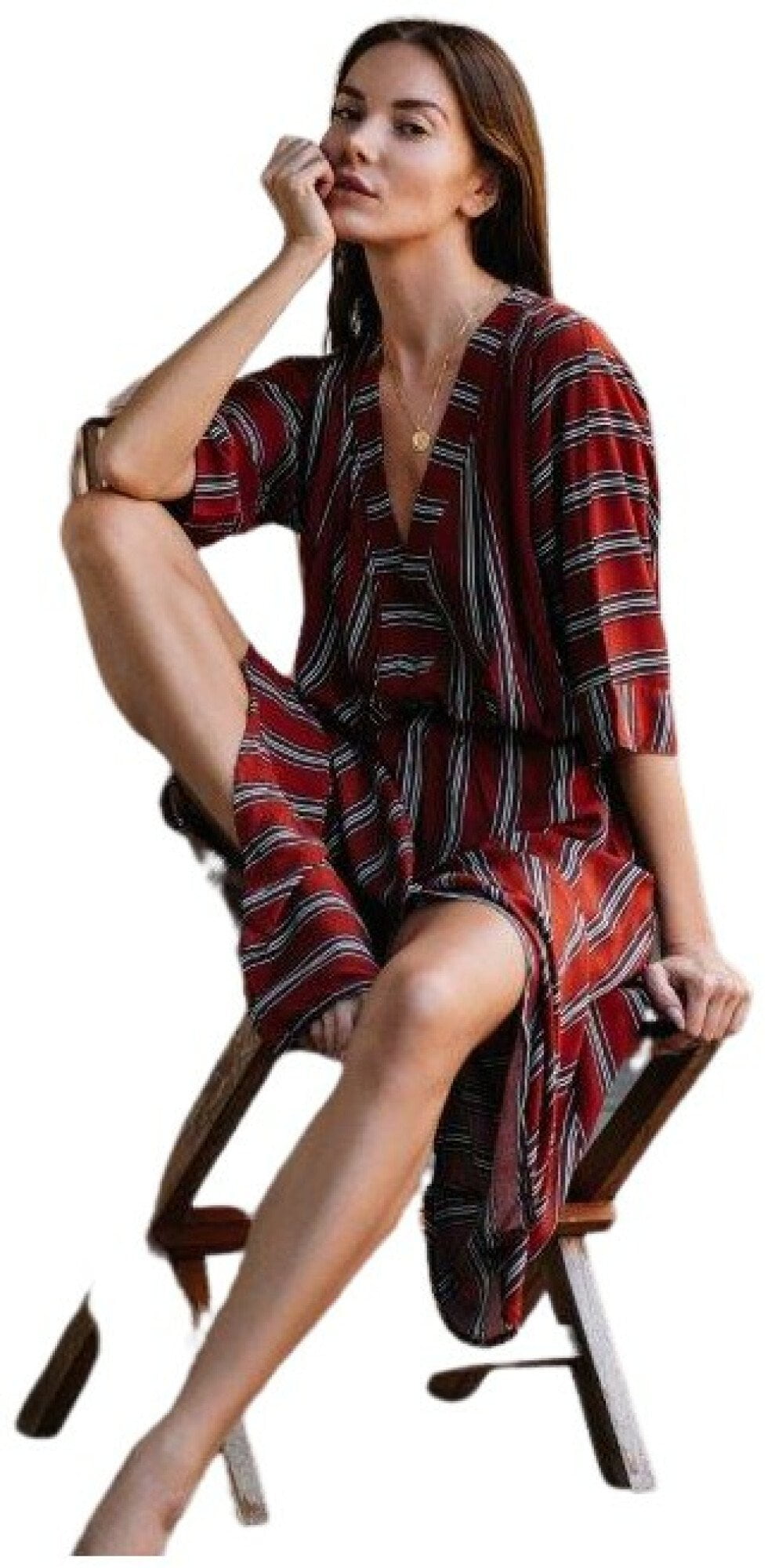 DressBarn Women's Kaftan Striped Dress 