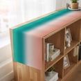 thumbnail image 6 of Teal Pink Ombre Burlap Cotton Table Runner 16x72 Inches Long, Modern Gradient Abstract Art Farmhouse Table Runners, Outdoor Dining Tablecloths Decor for Baby Shower/Party/Wedding, 6 of 8