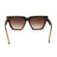 thumbnail image 4 of Womens Squared Rectangular Cat Eye Gothic Plastic Sunglasses Tortoise Brown, 4 of 4