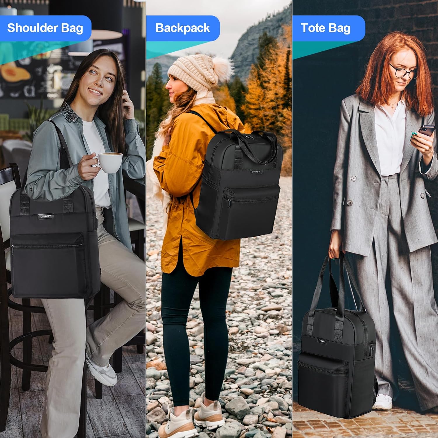 Convertible Laptop Backpack for Women Casual Daypack Tote Work College Travel Wavia Bag collection | Women main image 2