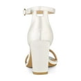 thumbnail image 4 of BLISSFUL STEP Style Women's Shoes Ankle Strap Buckle Block Heel Sandals White 9.5, 4 of 8