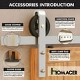 thumbnail image 6 of Homacer Brushed Nickel Sliding Barn Door Hardware Kit, for Two/Double Doors, 4.5ft Long Flat Track, Spoke Wheel Design Roller, Heavy Duty, for Interior & Exterior Use, 6 of 7