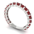 thumbnail image 2 of 1.26 ctw Wedding Band for Women - 18K White Gold Natural Garnet Stackable Eternity Ring, 2 of 6