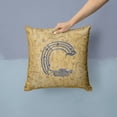 thumbnail image 2 of Monogram Letter Musical Instrument Alphabet Fabric Decorative Pillow, 2 of 4