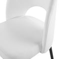 thumbnail image 4 of Side Dining Chair, Set of 2, Fabric, Metal Steel, Black White, Modern Contemporary Urban Design, Kitchen Room Cafe Bistro Restaurant Hospitality, 4 of 8