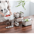 thumbnail image 1 of Fresh Produce Vegetable Fruit Storage Containers - Stay Fresh Containers For Refrigerator - Draining Crisper With Strainers,White, 1 of 4