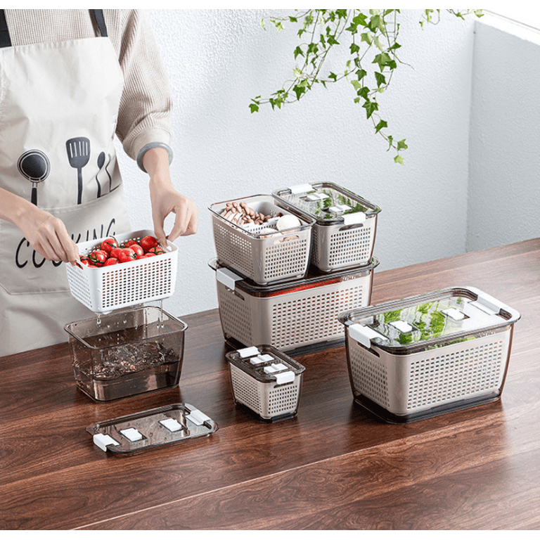 Produce saver storage containers - Fresh Vegetable Fruit Storage Containers  - Fridge Food Storage Containers - Keep Vegetables Fresh Easy to Clean