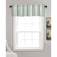 thumbnail image 3 of Sage Green Grey Stripe Kitchen Valances for Windows Farmhouse Linen Window Valance Curtain for Living Room Window Treatment Farmhouse Minimalist Striped Valance Rod Pocket Topper Drape, 54 x 18 Inch, 3 of 6