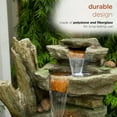 thumbnail image 4 of Alpine 39" Outdoor Multi-Tier Stone Tower Waterfall Electric Fountain with LED Lights, 4 of 11