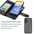 thumbnail image 4 of Galaxy A15 5G 6.5" Case,Samsung A15 5G Wallet Magnetic Detachable with 9 Card Holder for Women Men, Luxury Leather Wristlet Strap Carrying Folio Flip Cover for Samsung Galaxy A15 5G, Black, 4 of 5