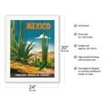 thumbnail image 2 of Mexico - Ciudad Juarez Chihuahua - Direccion General de Turismo (Department of Tourism) - Vintage Travel Poster by Magallón c.1948 - Fine Art Rolled Canvas Print 20in x 26in, 2 of 4