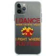 thumbnail image 1 of DistinctInk Clear Shockproof Hybrid Case for iPhone 13 (6.1" Screen) - TPU Bumper Acrylic Back Tempered Glass Screen Protector - Firefighter - I Dance Where the Devil Walks, 1 of 2