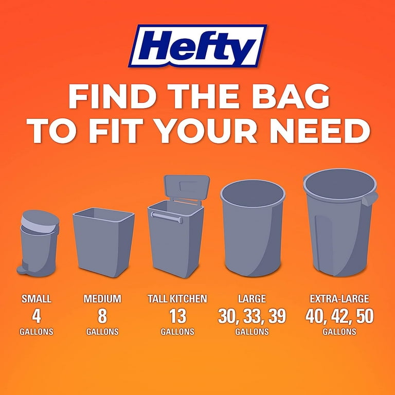 Hefty Trash Bags/Garbage Bags, Flap Tie, Tropical Paradise Scent, Small 4  Gallon, 26 Count