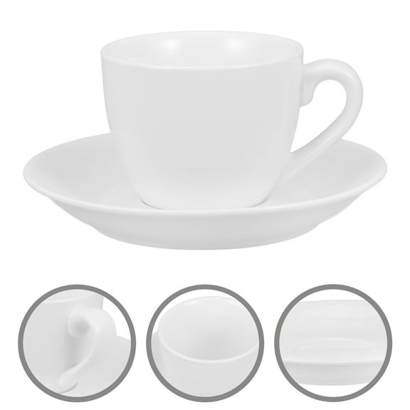 Sparsain 1 Set Simple Style Coffee Cups and Saucers Tea Cup Ceramic Water Cup