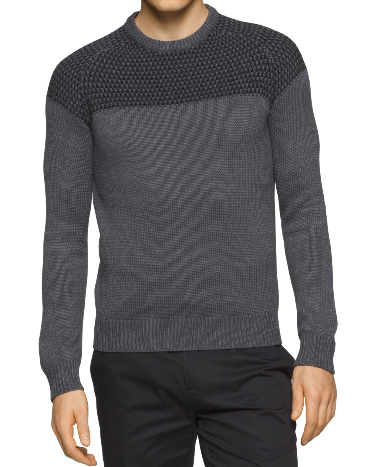Calvin Klein Calvin Klein Mens Knit Colorblock Pullover Sweater
